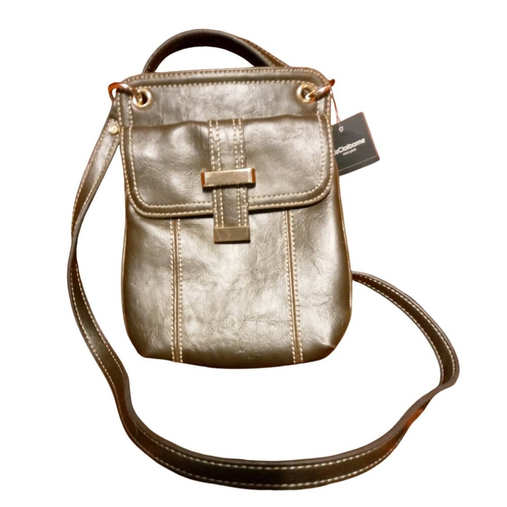 NWT VTG  Liz Clairborne Brown Leather Small Crossbody Bag